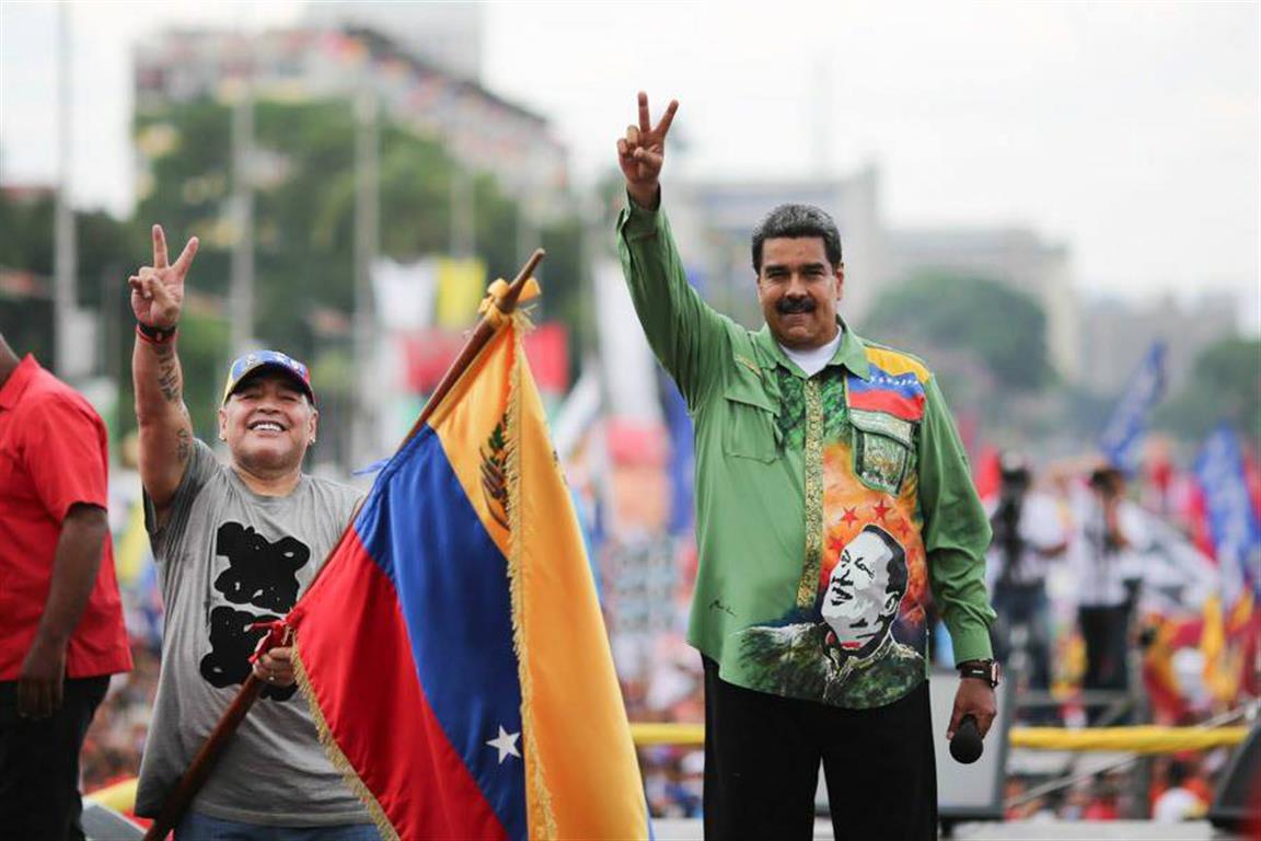 Maradona foi figura de destaque na campanha do presidente venezuelano Nicolás Maduro